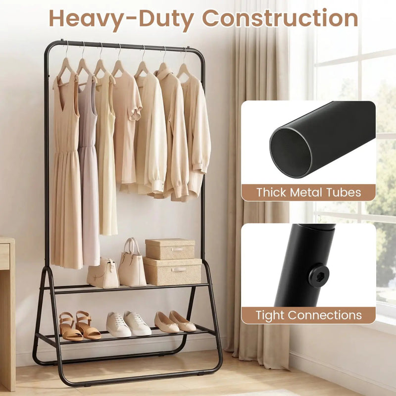 Heavy Duty Clothes Rack with Hanging Rod and Storage Shelves by DirectDeals