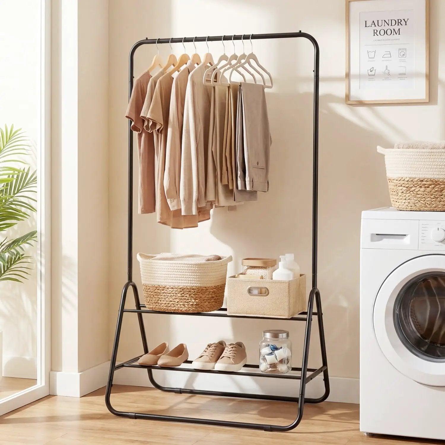Heavy Duty Clothes Rack with Hanging Rod and Storage Shelves by DirectDeals