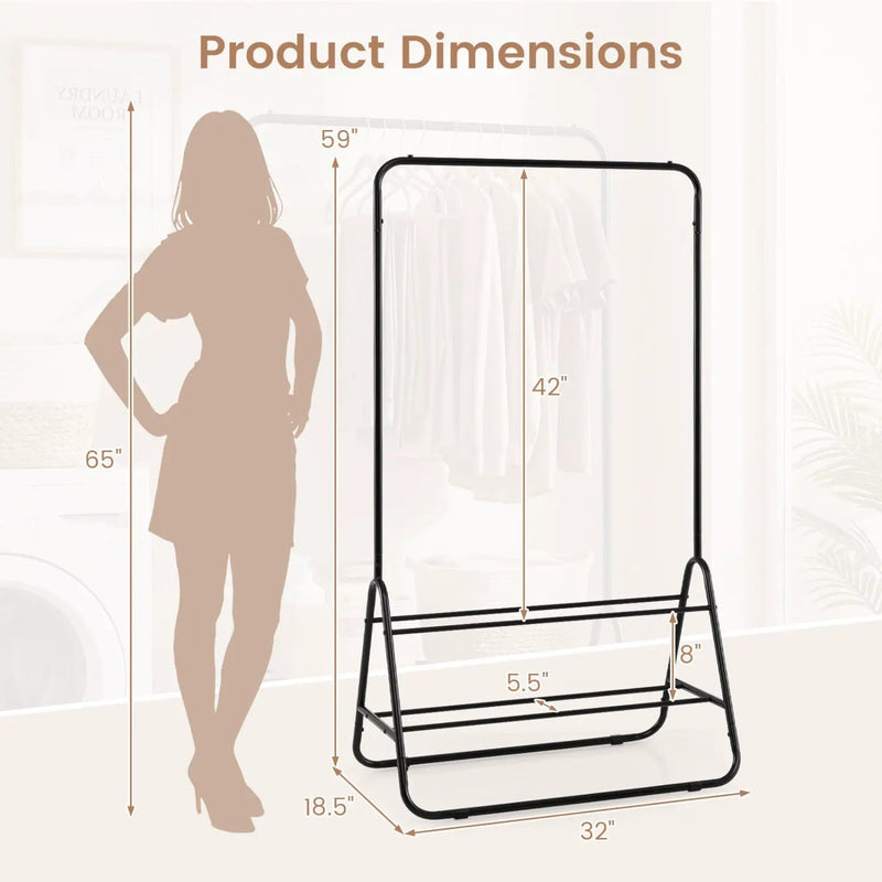 Heavy Duty Clothes Rack with Hanging Rod and Storage Shelves by DirectDeals