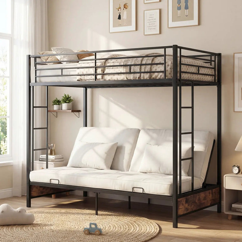 Heavy Duty Metal Bunk Bed Frame with Headboard and Footboard by DirectDeals