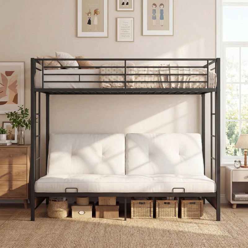 Heavy Duty Metal Bunk Bed Frame with Headboard and Footboard by DirectDeals