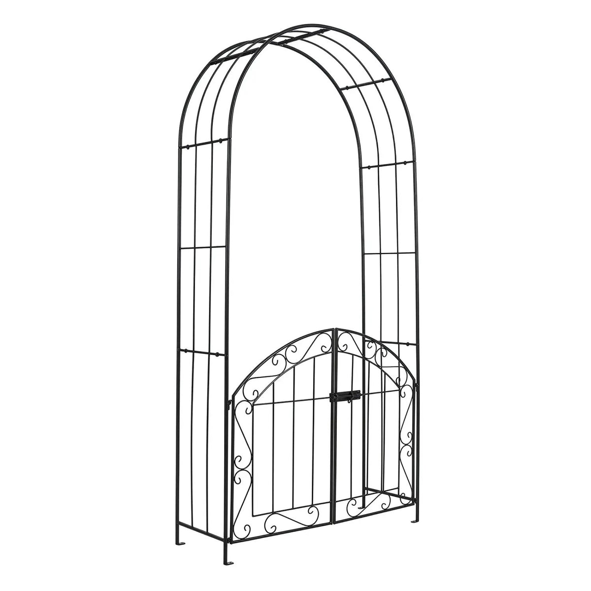 Metal Garden Arch with Gate and Safety Latch - 79" H, photo 12 of 16