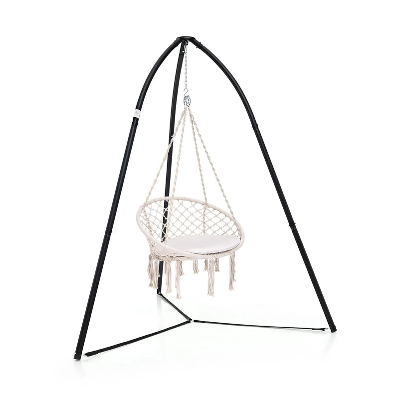Heavy Duty Metal Hanging Chair Stand with Hanging Chain-Black by DirectDeals