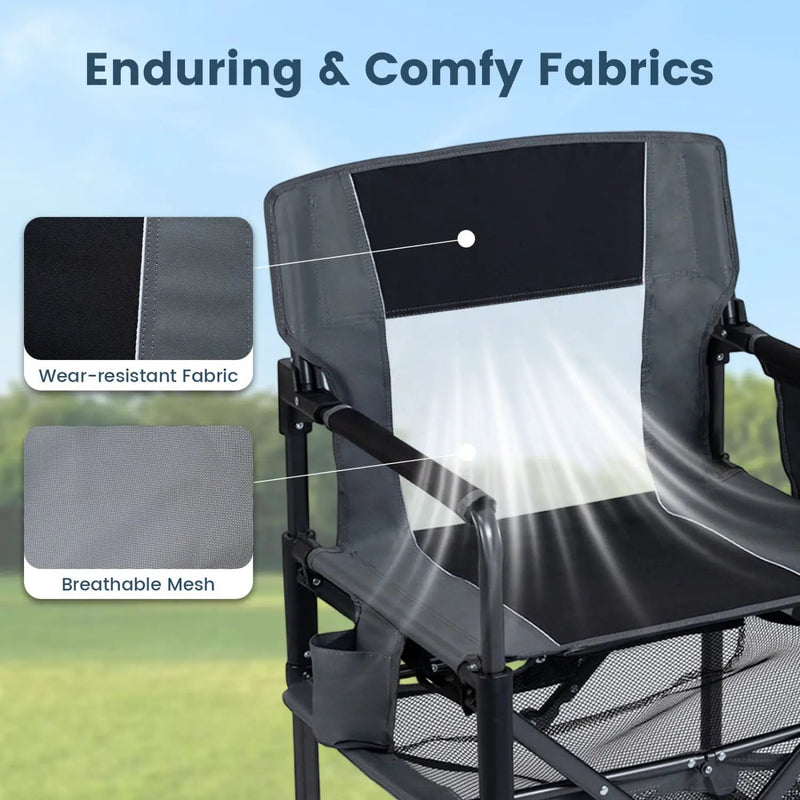 Camping Chair Heavy Duty with Cup Holder and Bottle Opener by DirectDeals