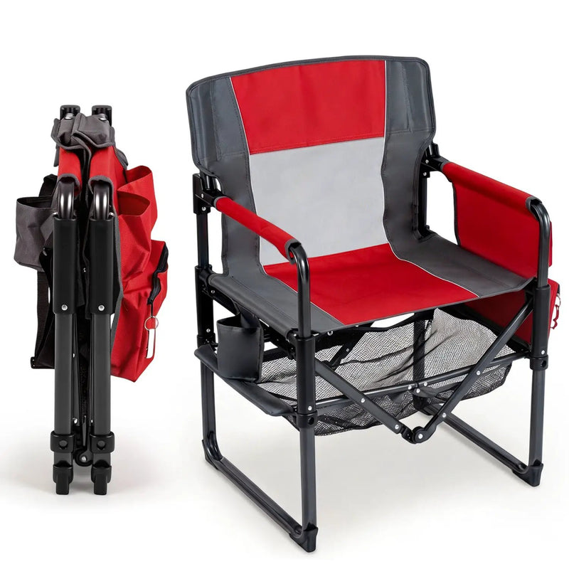Camping Chair Heavy Duty with Cup Holder and Storage by DirectDeals