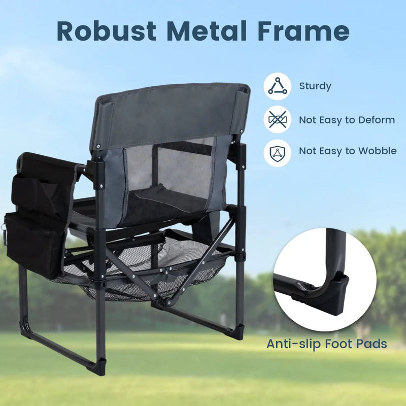 Camping Chair Heavy Duty with Cup Holder and Storage by DirectDeals