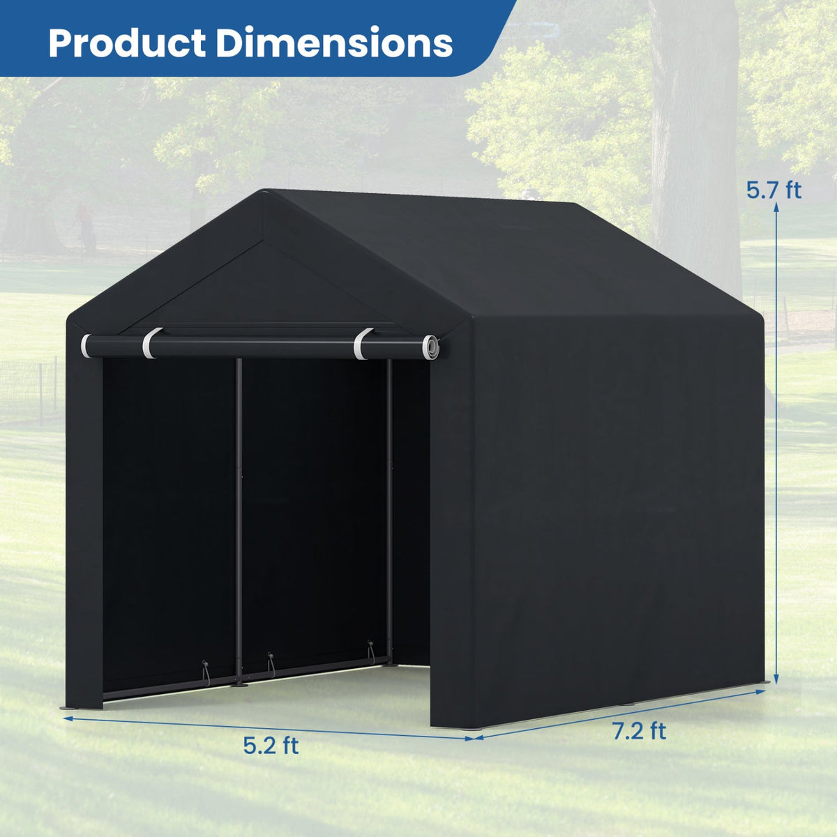 Portable Storage Shed with Roll-Up Zipper Door, photo 5 of 24