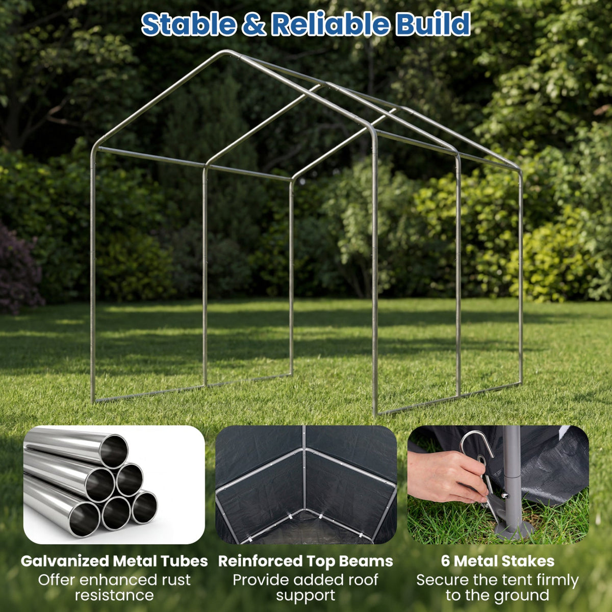 Portable Storage Shed with Roll-Up Zipper Door, photo 7 of 24