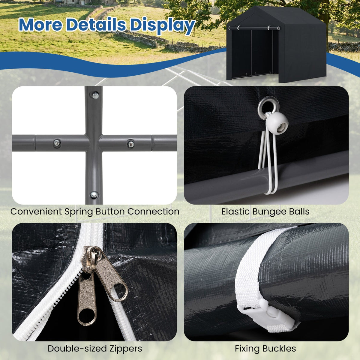 Portable Storage Shed with Roll-Up Zipper Door, photo 8 of 24