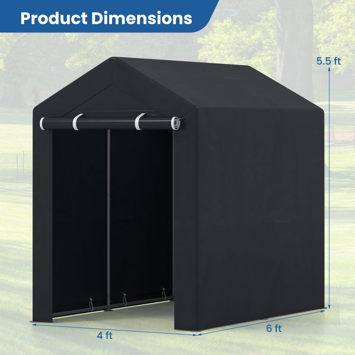 Portable Storage Shed with Roll-Up Zipper Door, photo 13 of 24