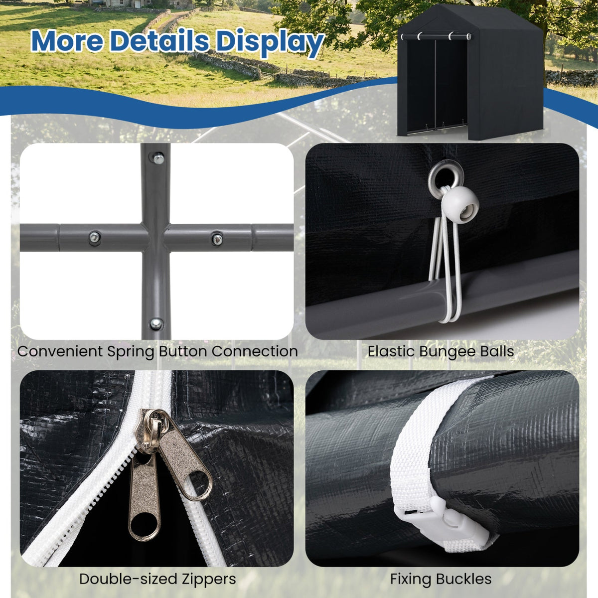 Portable Storage Shed with Roll-Up Zipper Door, photo 16 of 24