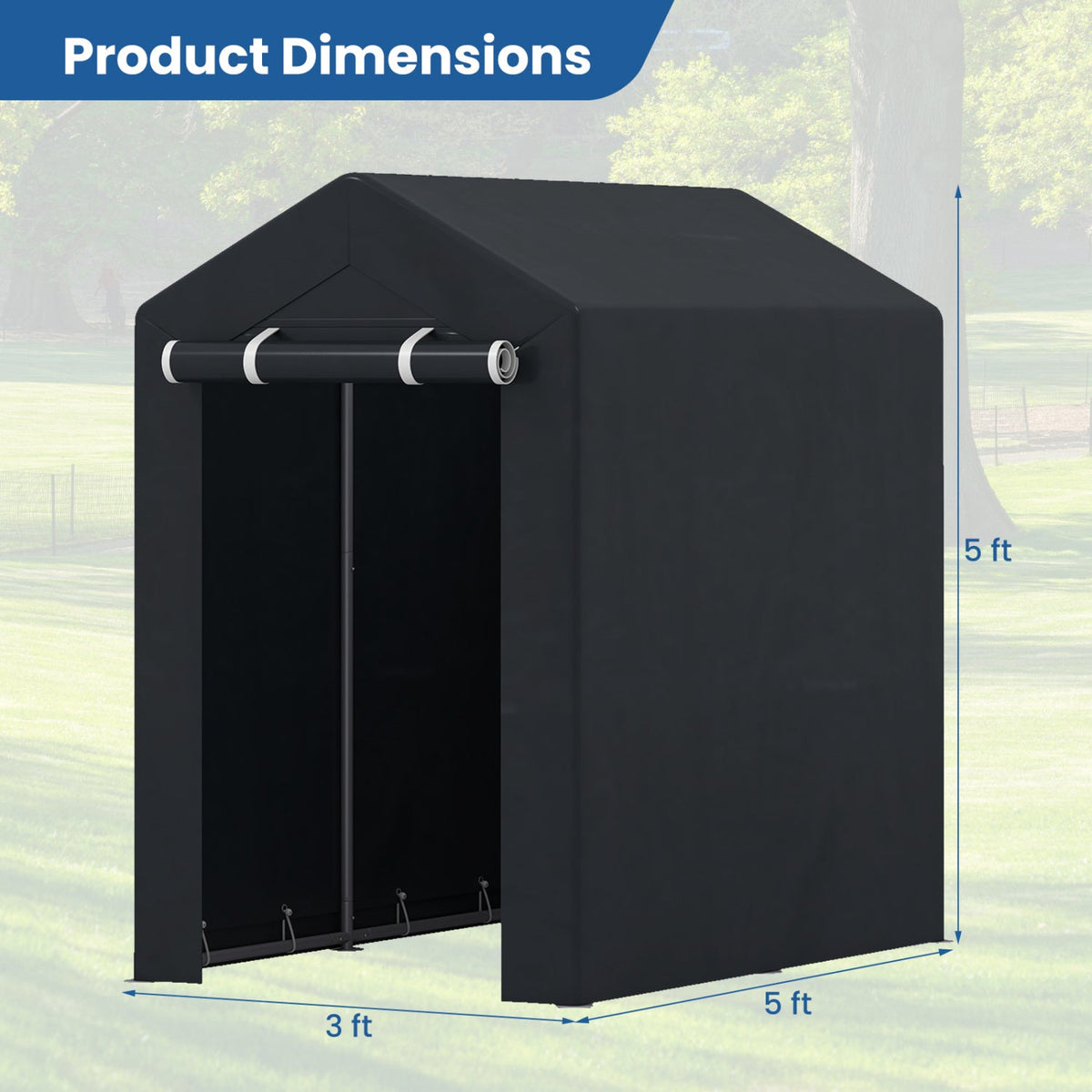 Portable Storage Shed with Roll-Up Zipper Door, photo 21 of 24