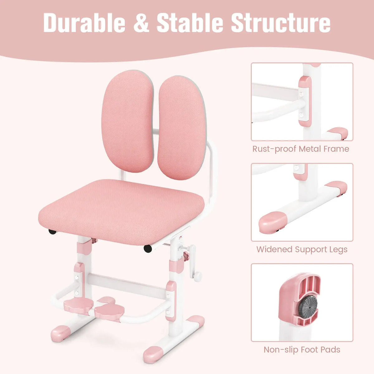 Ergonomic Height-adjustable Kids Study Chair with Double Back Support, photo 11 of 16