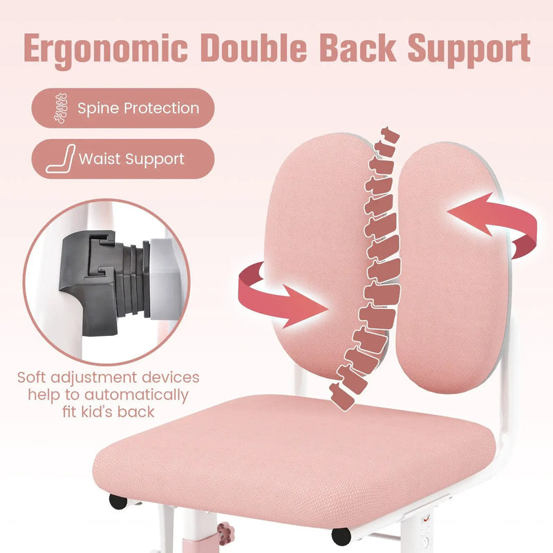 Ergonomic Height-adjustable Kids Study Chair with Double Back Support by DirectDeals