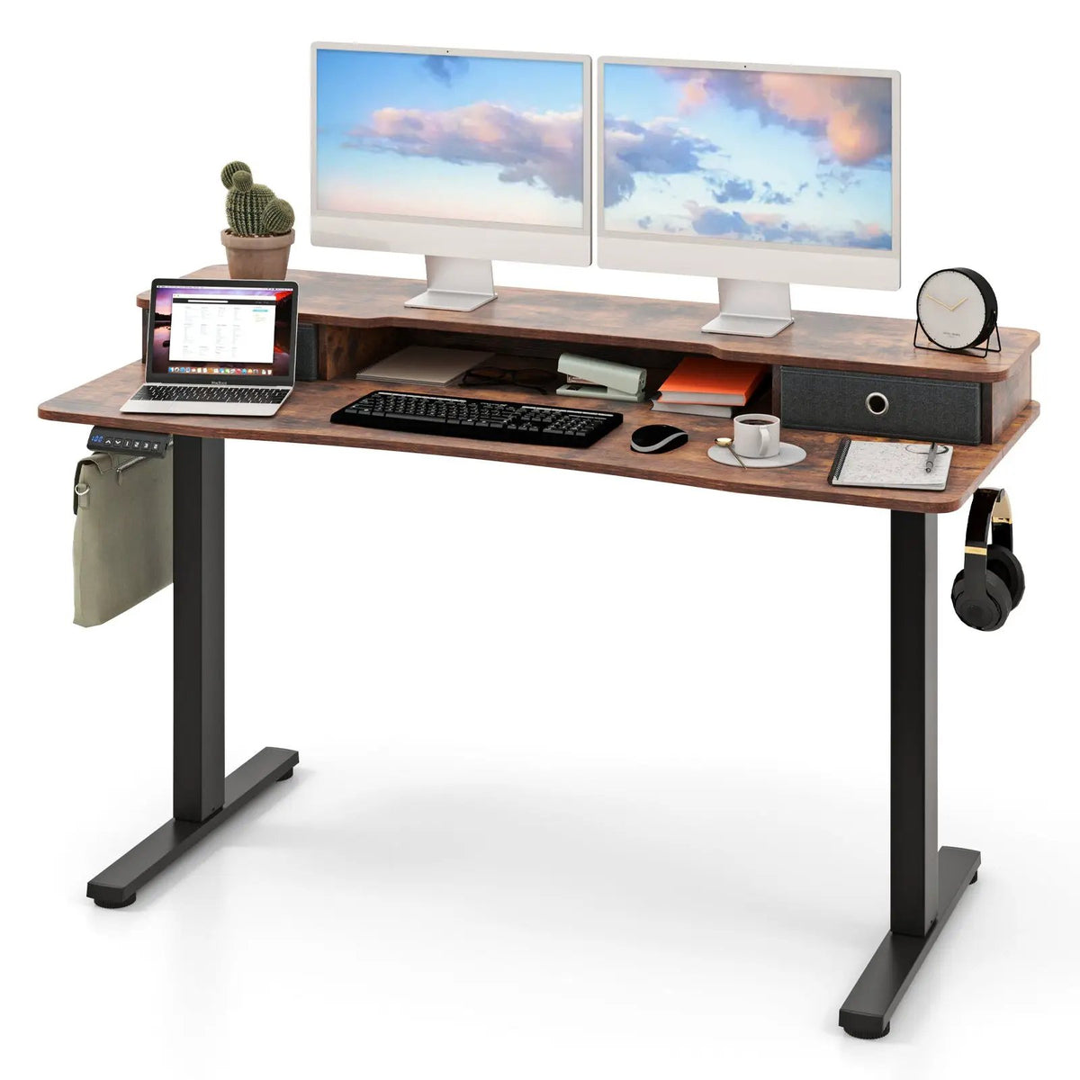 55 Inch x 24 Inch Height Adjustable Electric Standing Desk with 2 Drawers, photo 2 of 10