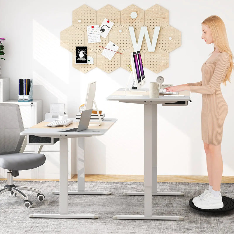 Height Adjustable Electric Standing Desk with USB Charging Port by DirectDeals