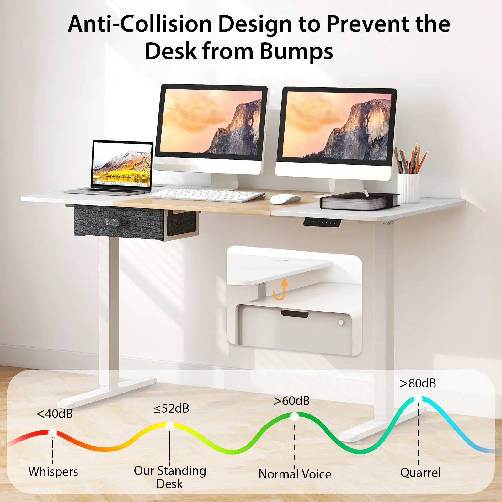 Height Adjustable Electric Standing Desk with USB Charging Port by DirectDeals