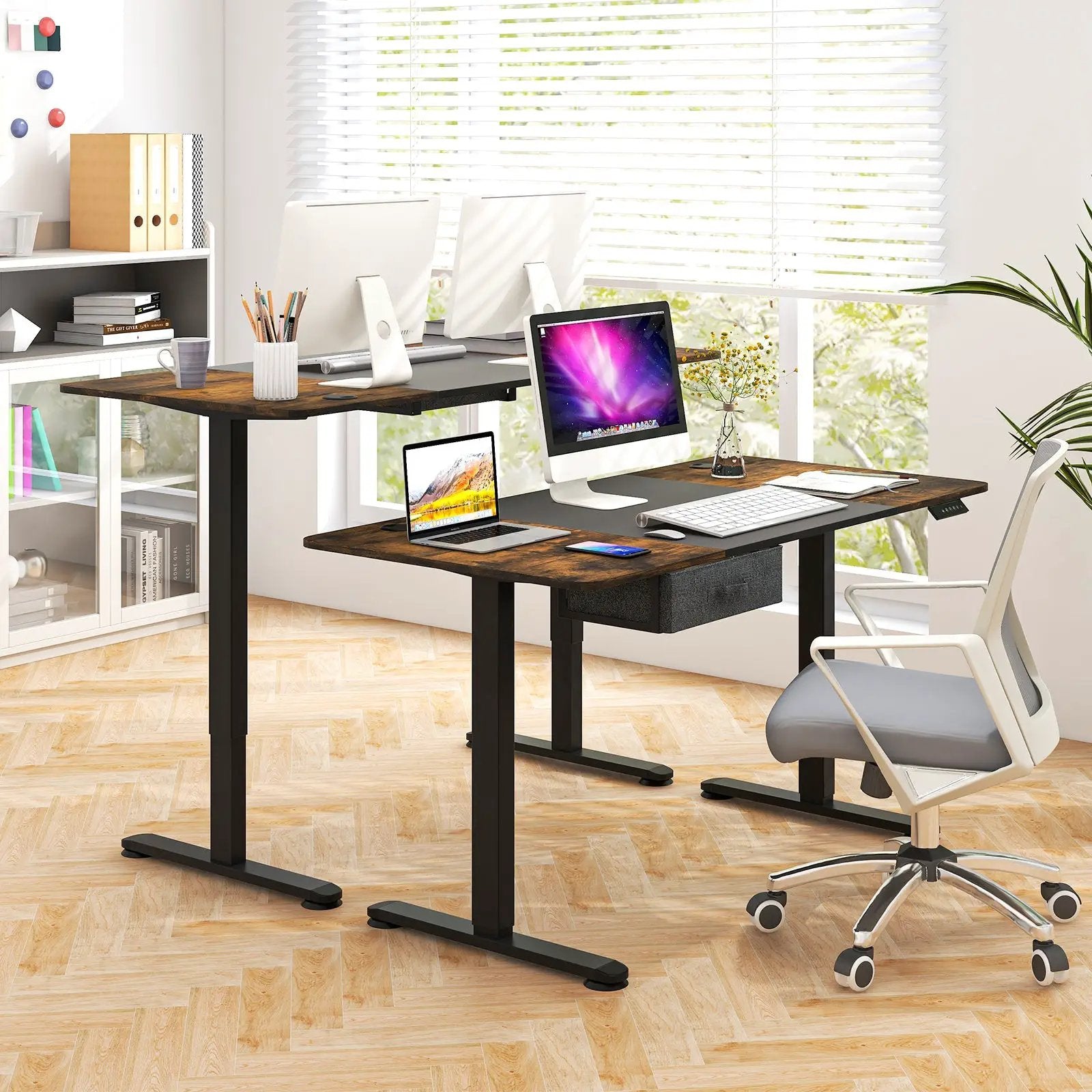 Height Adjustable Electric Standing Desk with USB Charging Port by DirectDeals