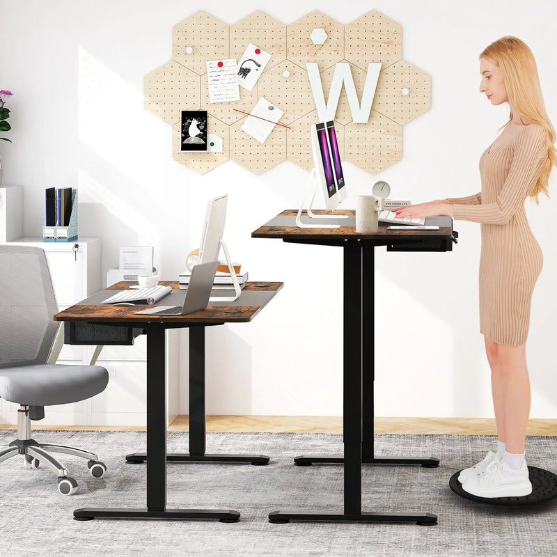 Height Adjustable Electric Standing Desk with USB Charging Port by DirectDeals