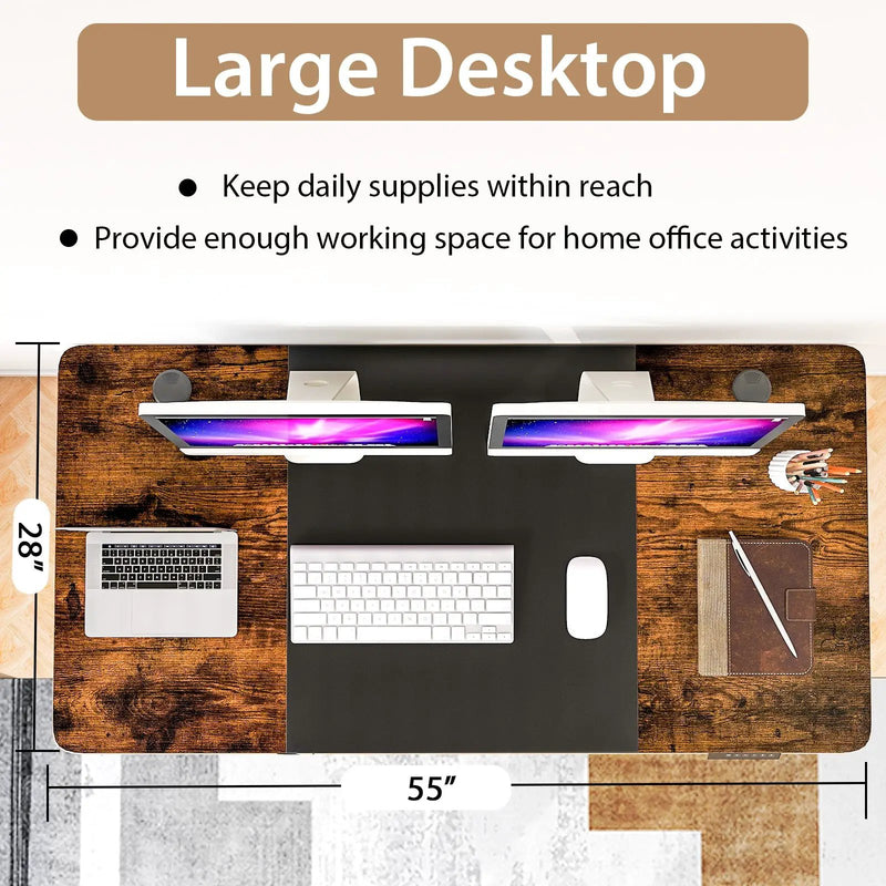 Height Adjustable Electric Standing Desk with USB Charging Port by DirectDeals