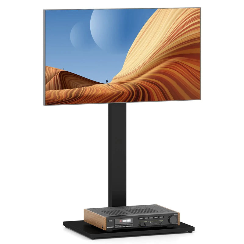 Height Adjustable Floor TV Stand with AV Shelf for 32-70 Inch TVs by DirectDeals