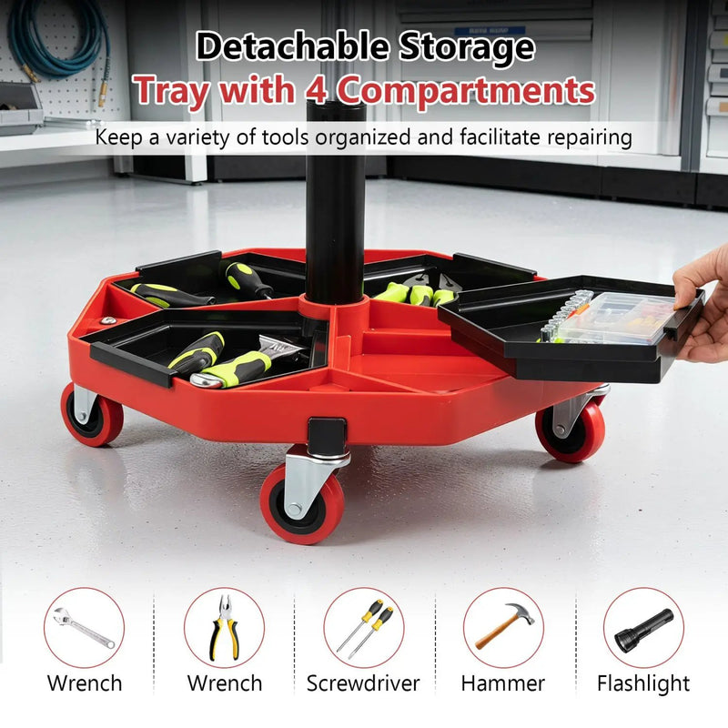 Adjustable Rolling Mechanic Seat with Storage Tray by DirectDeals