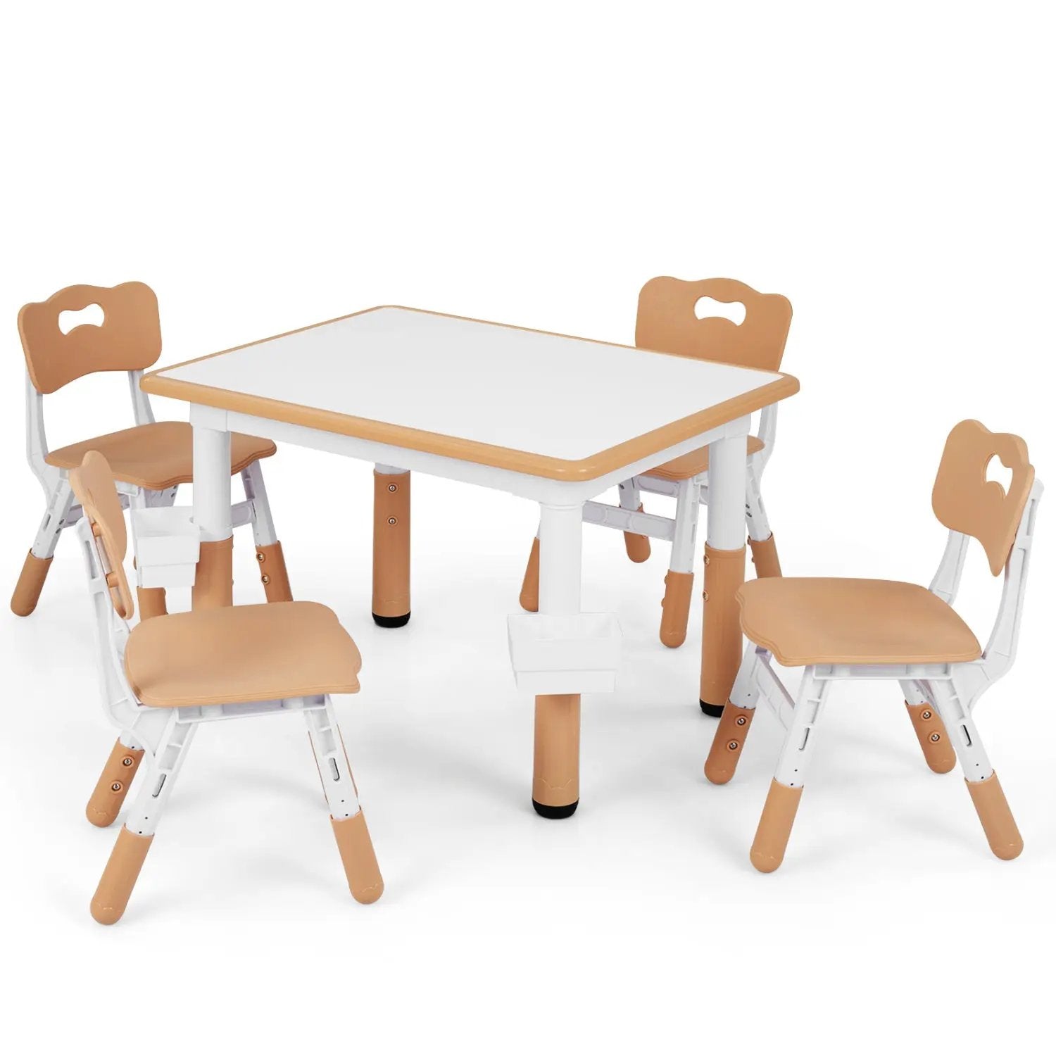 Kids Table and 4 Chairs Set with Adjustable Height by DirectDeals