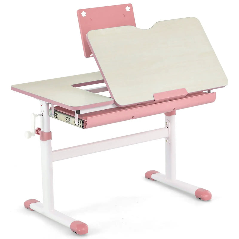 Height-Adjustable Kids Desk with Tilt Desktop and Book Stand by DirectDeals