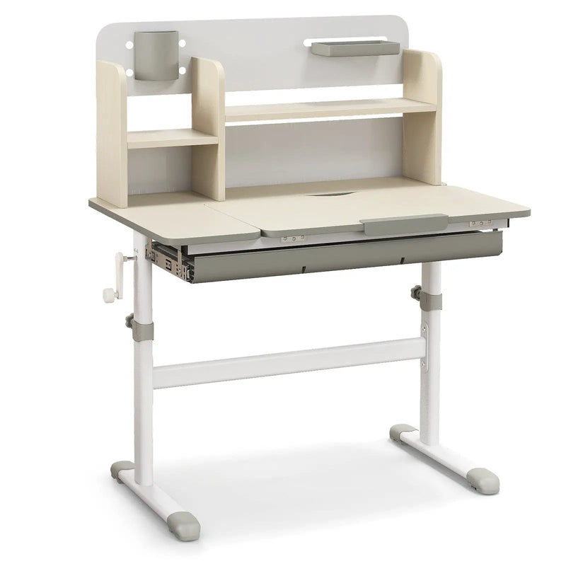 Height Adjustable Kids Study Desk with Tilt Desktop for 3-12 Years Old by DirectDeals