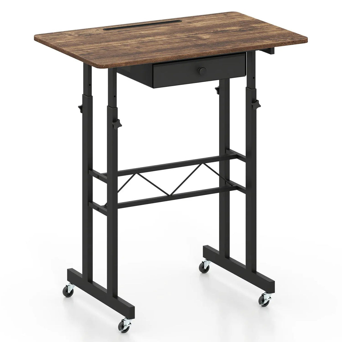 Height Adjustable Standing Desk with Wheels & Drawer, photo 3 of 24