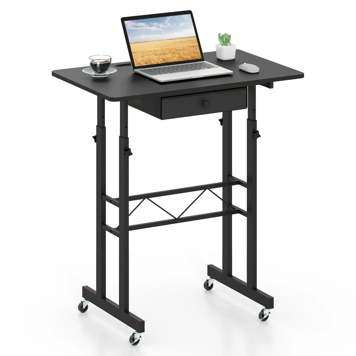 Height Adjustable Standing Desk with Wheels & Drawer, photo 12 of 24
