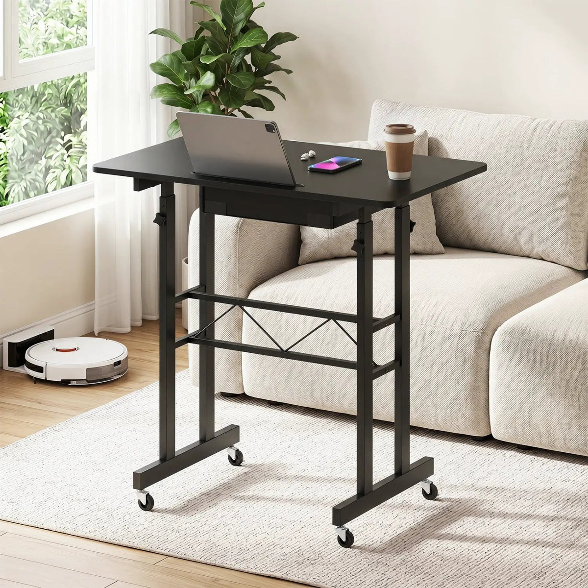 Height Adjustable Standing Desk with Wheels & Drawer, photo 10 of 24