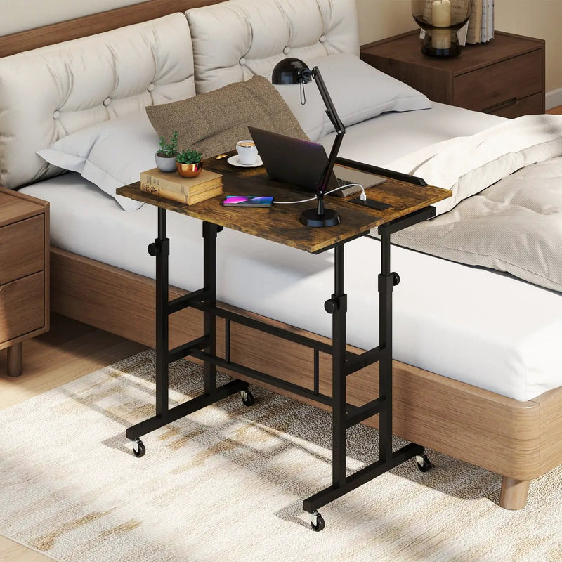 Mobile Standing Desk with Power Outlets & Adjustable Height by DirectDeals