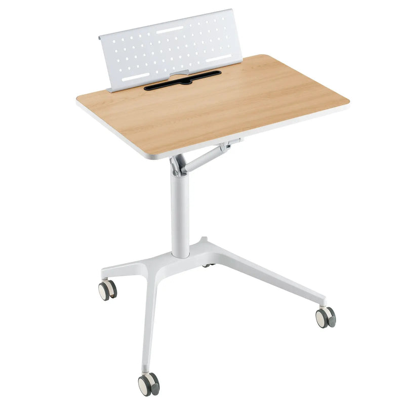 Height Adjustable Mobile Standing Desk with Detachable Holde-Natural by DirectDeals