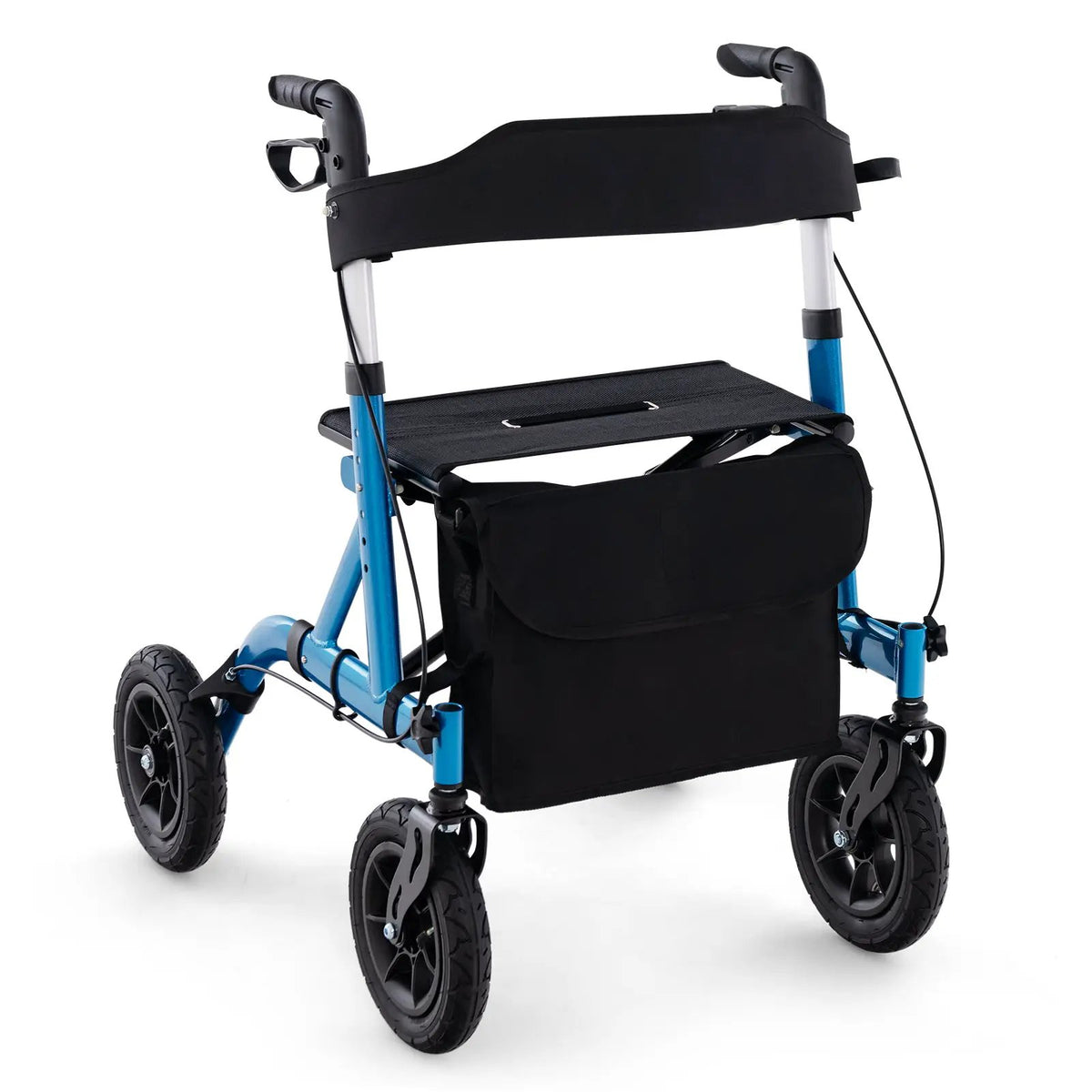 Height Adjustable Rollator Walker Foldable Rolling Walker with Seat for Seniors, photo 3 of 10