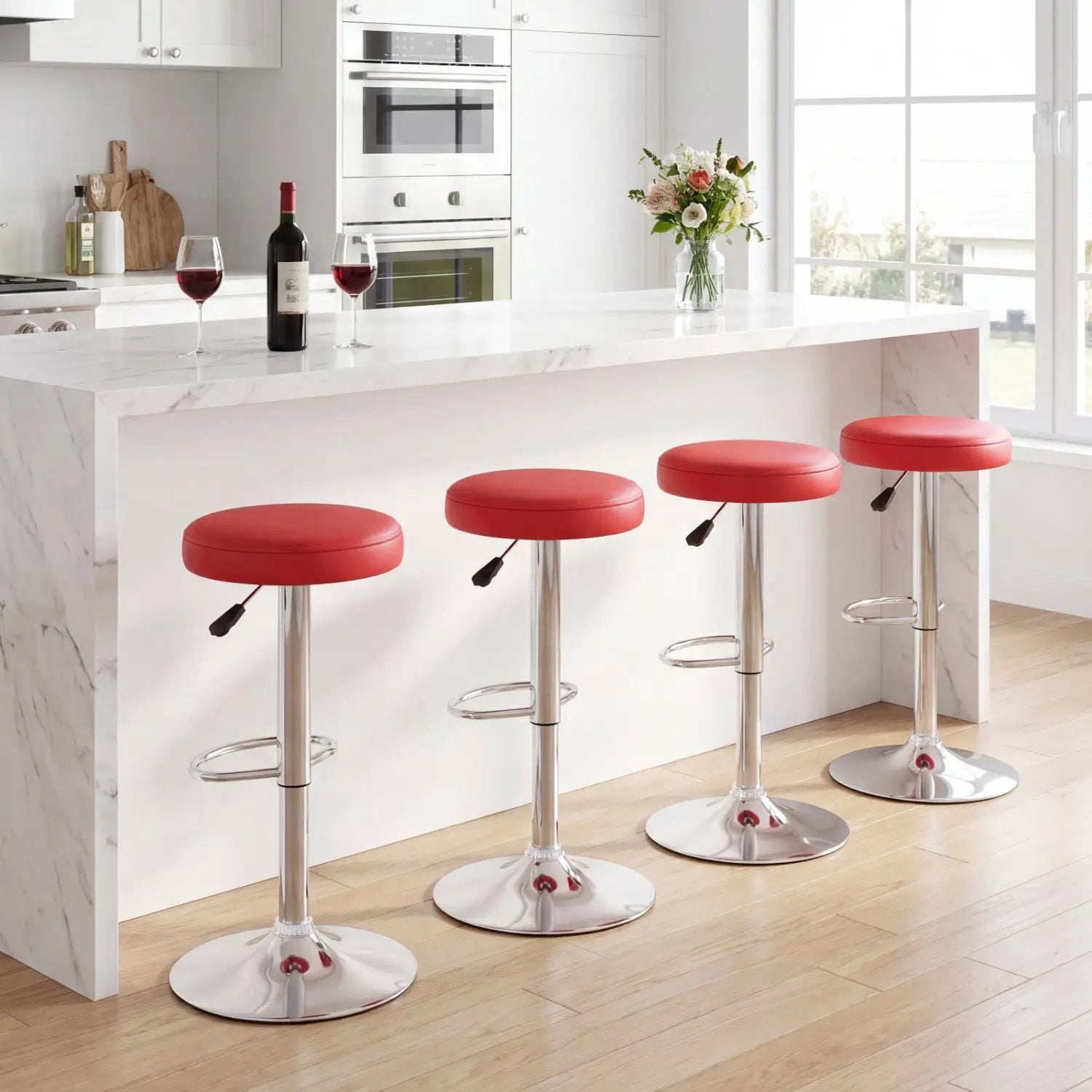 Adjustable Swivel Bar Stool with Footrest, 400 lbs Capacity by DirectDeals