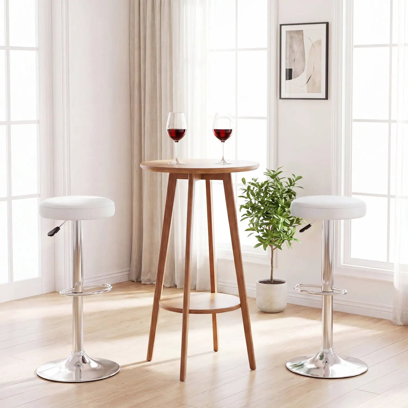 Adjustable Swivel Bar Stool with Footrest, 400 lbs Capacity by DirectDeals