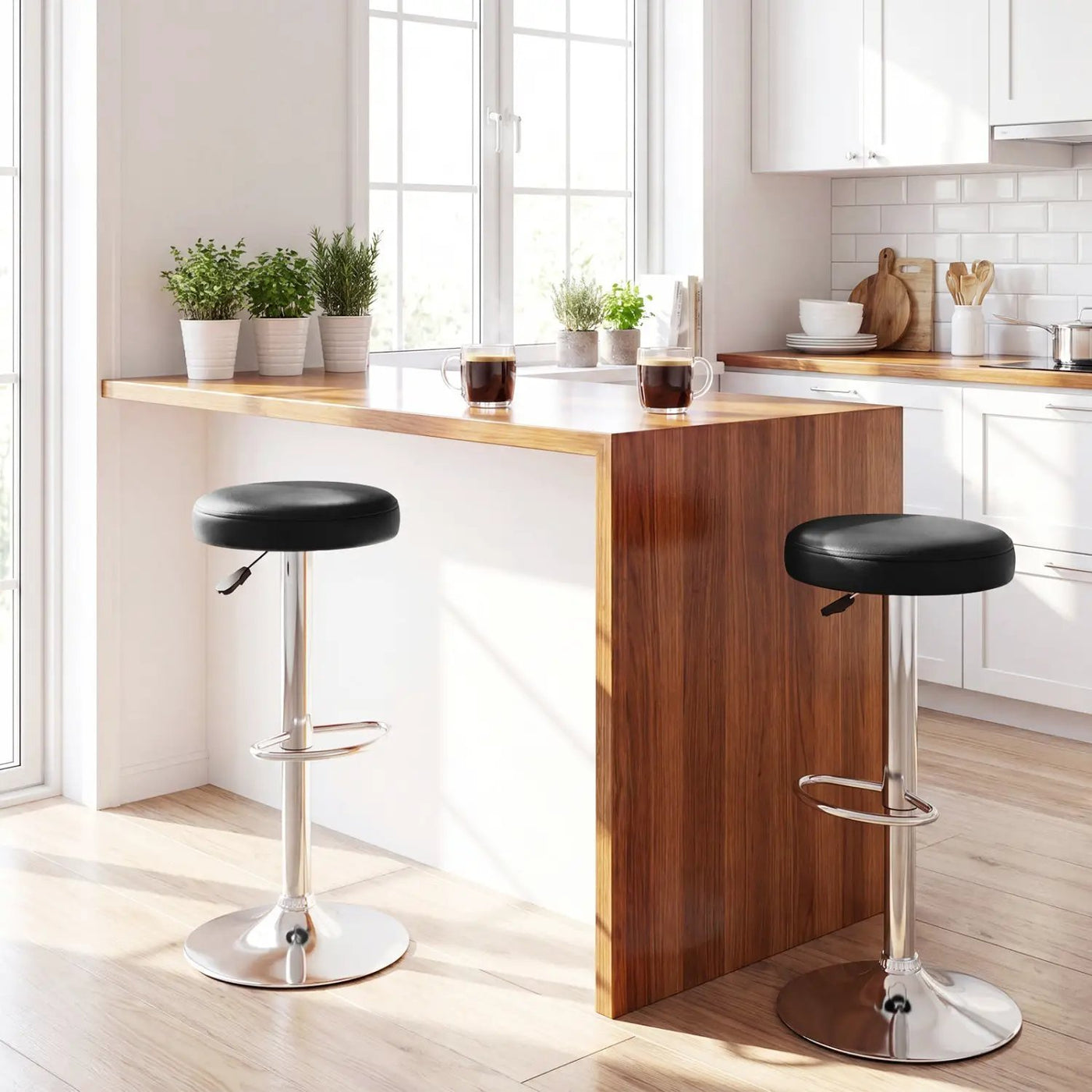Adjustable Swivel Bar Stool with Footrest, 400 lbs Capacity by DirectDeals