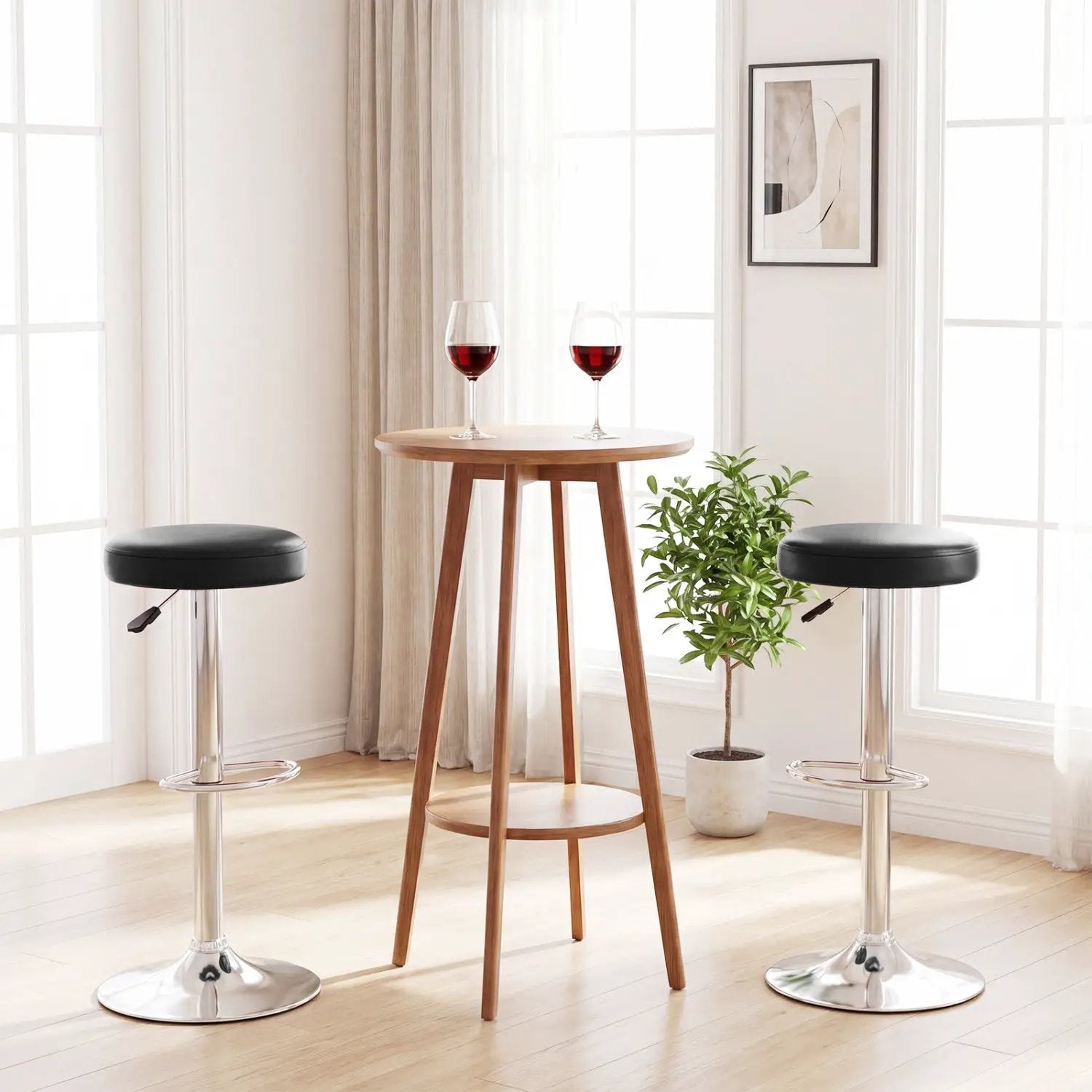 Adjustable Swivel Bar Stool with Footrest, 400 lbs Capacity by DirectDeals