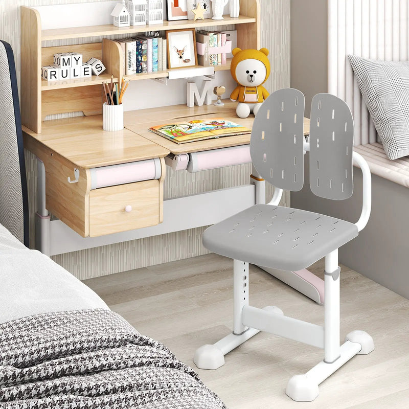 Height-adjustable Kid's Study Chair with Double Back Support and Breathable Seat for 3+ Years Old by DirectDeals