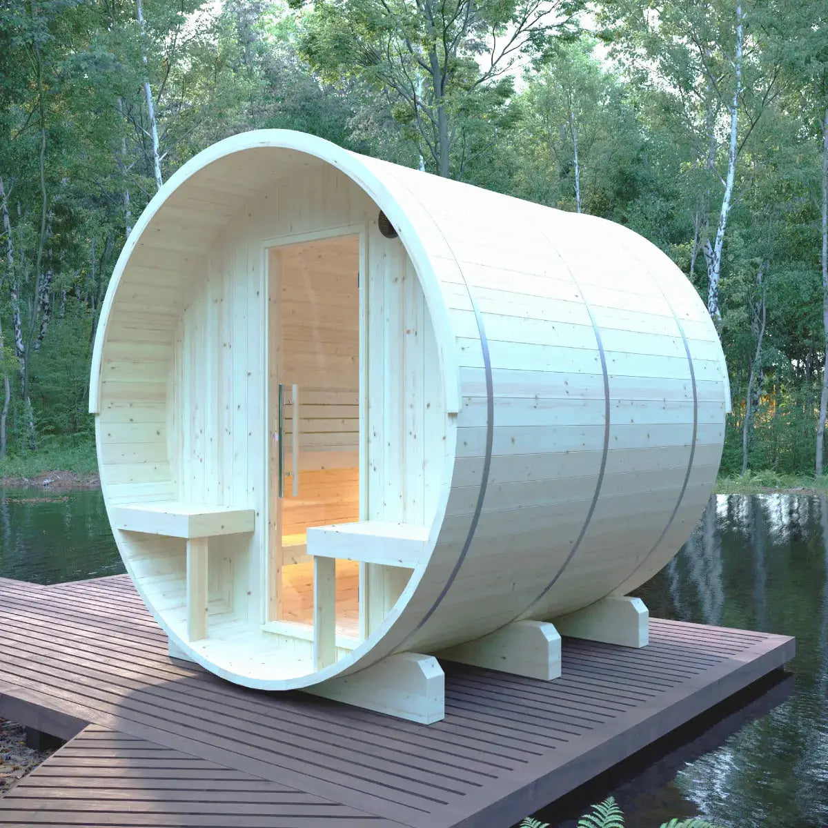 Helsinki Finnish Barrel Sauna with Terrace and WiFi Heater - Finnish Sauna Builders, photo 18 of 22