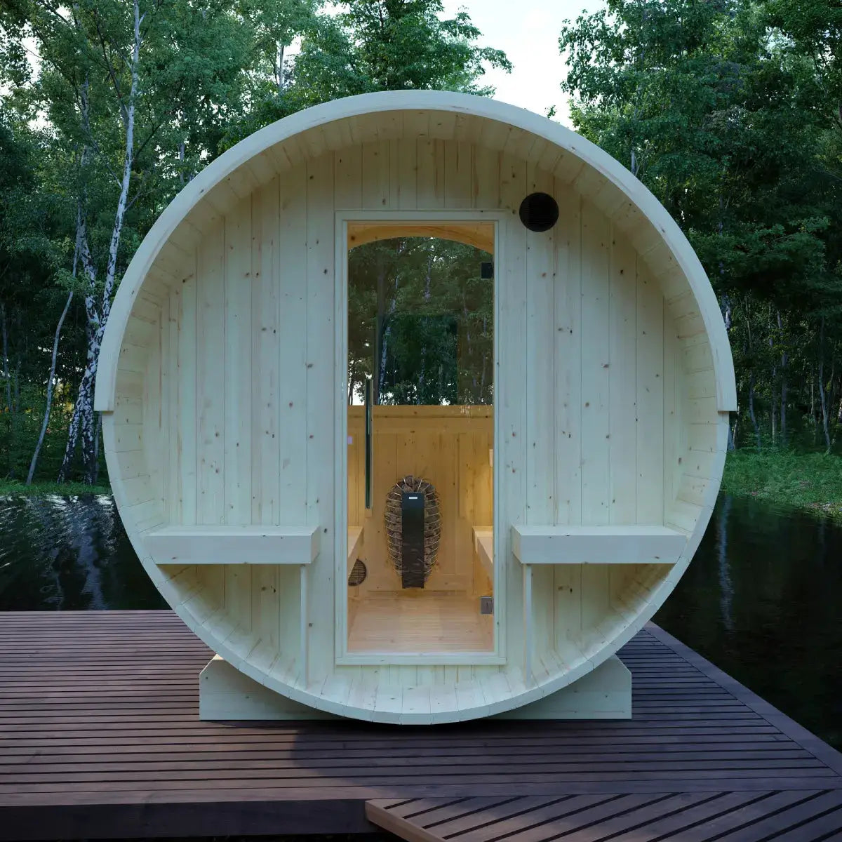 Helsinki Finnish Barrel Sauna with Terrace and WiFi Heater - Finnish Sauna Builders, photo 20 of 22