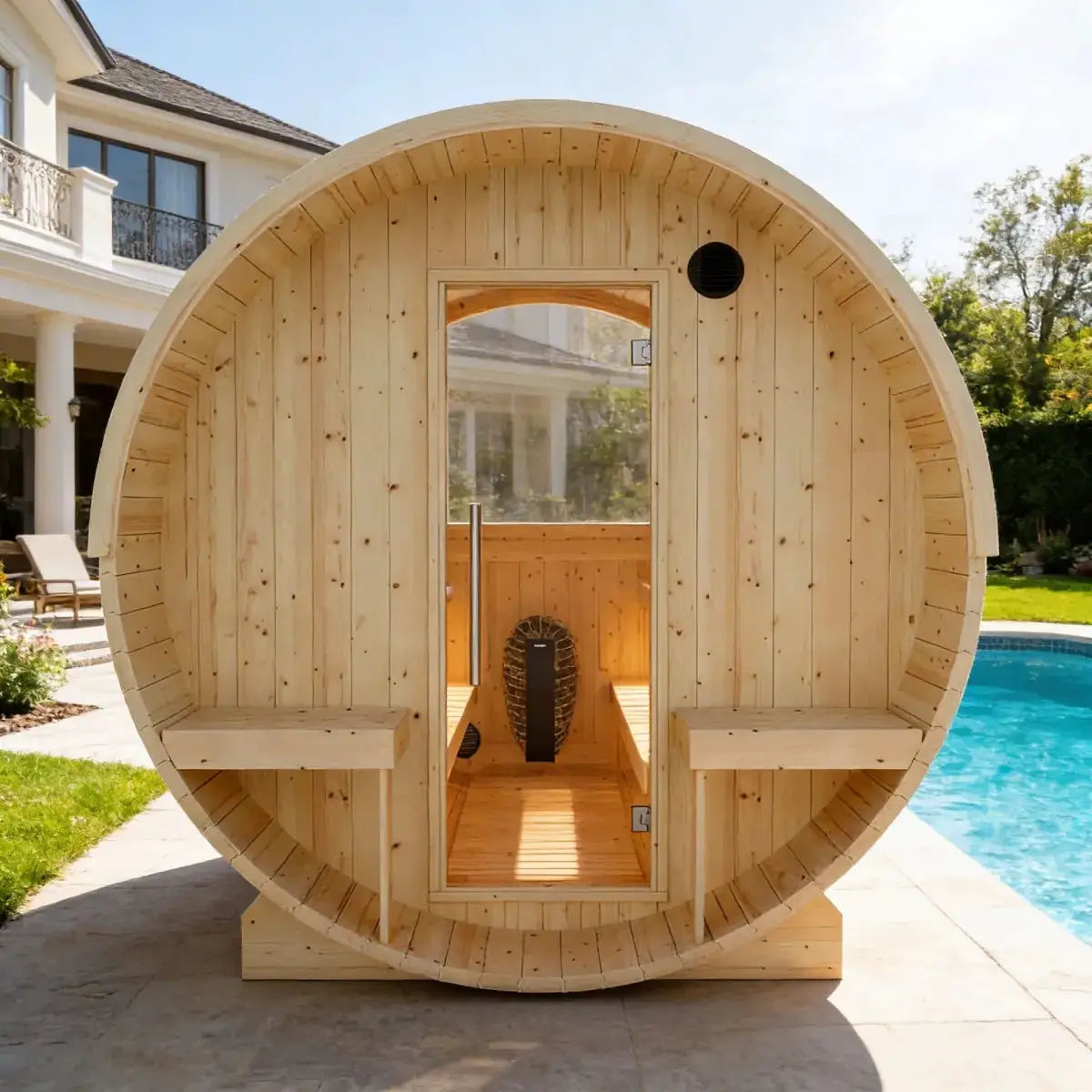 Helsinki Finnish Barrel Sauna with Terrace and WiFi Heater - Finnish Sauna Builders, photo 3 of 22