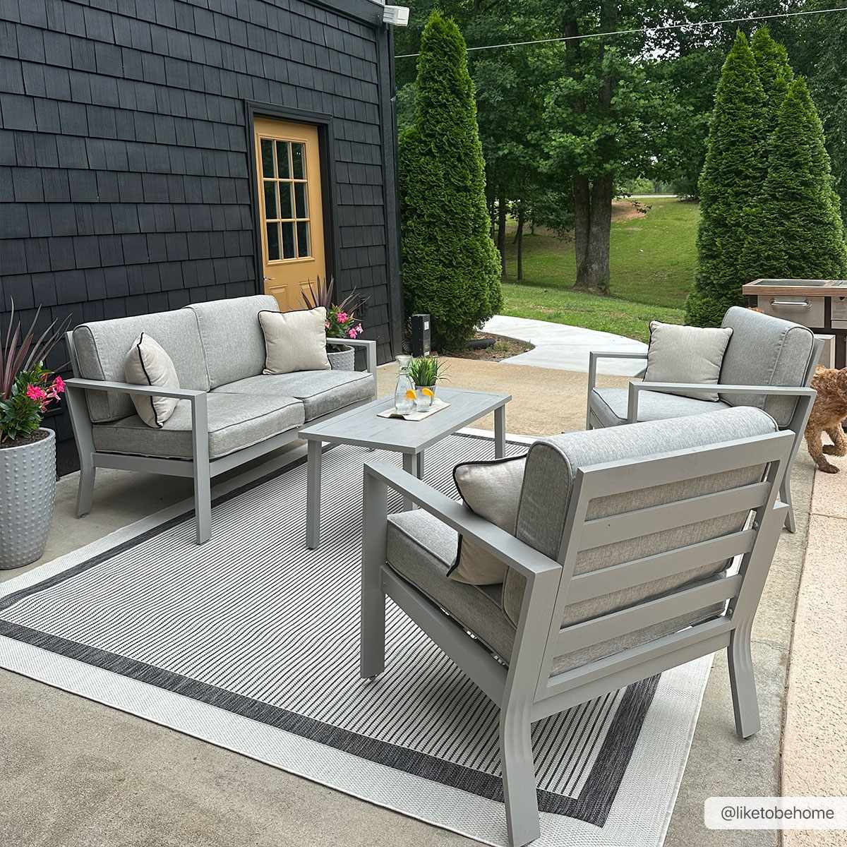 Hevel Black & White Outdoor Area Rug - Clearance, photo 2 of 5
