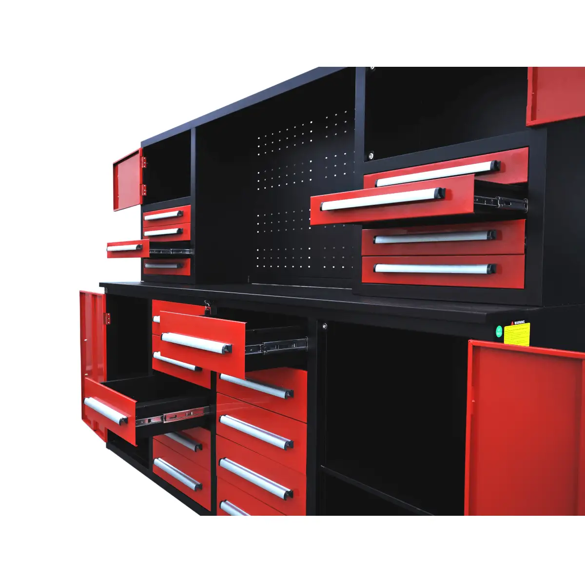 7 ft Garage Workbench Cabinet (18 Drawers & 4 Cabinets & Pegboard) by Chery Industrial