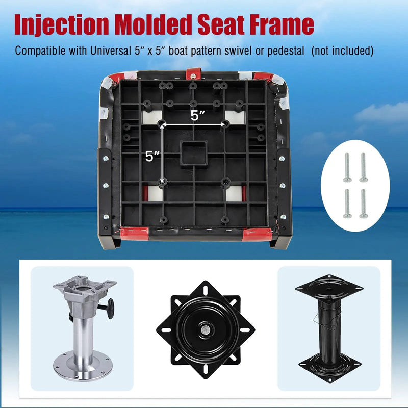 High Back Folding Boat Seat Set with Sponge Cushion-1 Piece by DirectDeals