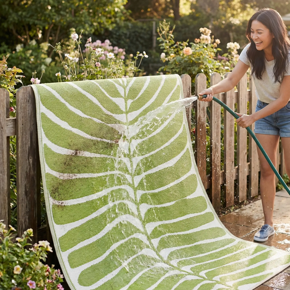 Hilo - Green Outdoor Rug for Patio, photo 6 of 8