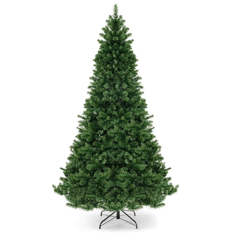 6/7/8 Feet Hinged Christmas Tree with PVC Branch Tips Warm White LED Lights by DirectDeals