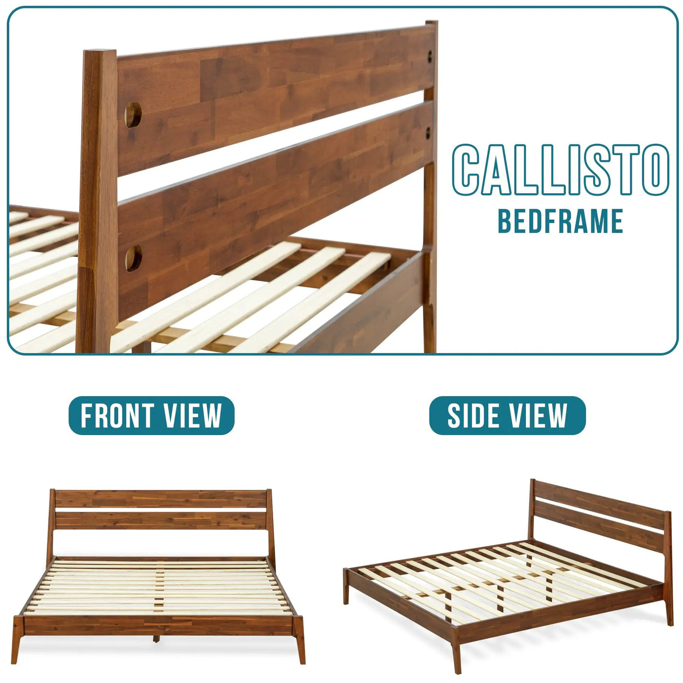 Callisto Solid Wood Bed Frame by Megsu