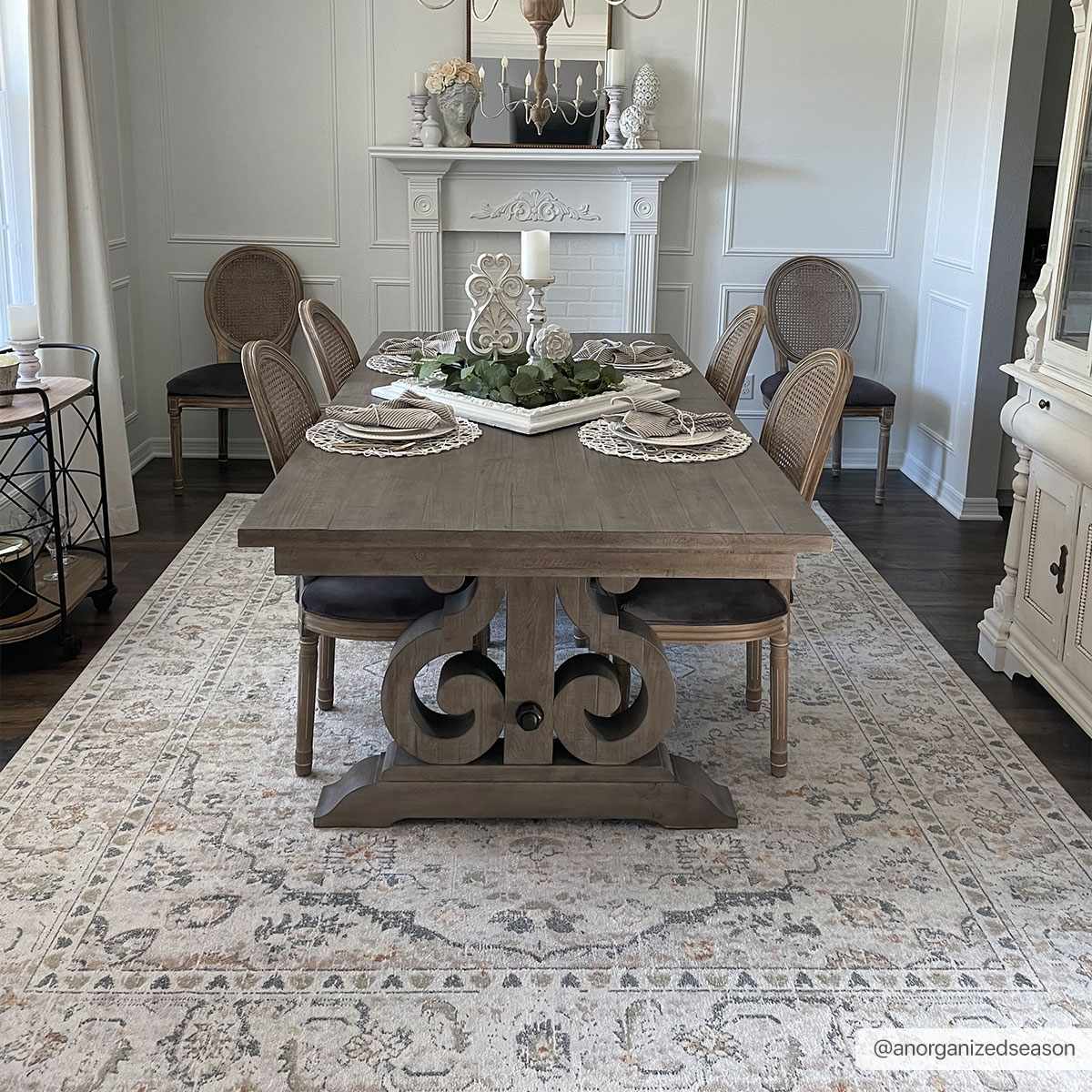 Cream Hiti Washable area rug by Hauteloom